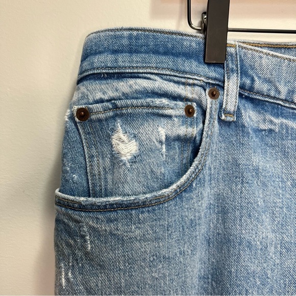 Abercrombie & Fitch The 90s Straight Ultra High Rise Jeans Distressed Size 18 - Picture 5 of 14